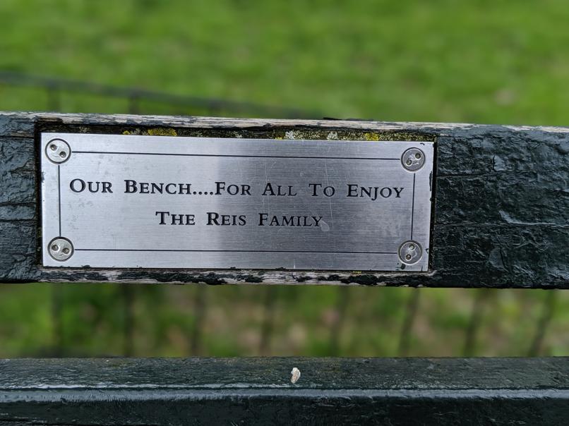 I saw this bench in Central Park