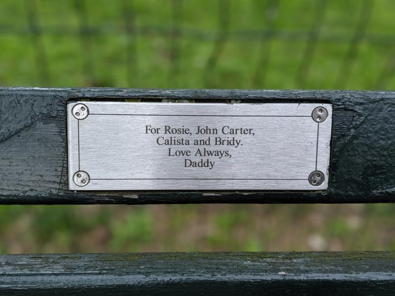 I saw this bench in Central Park