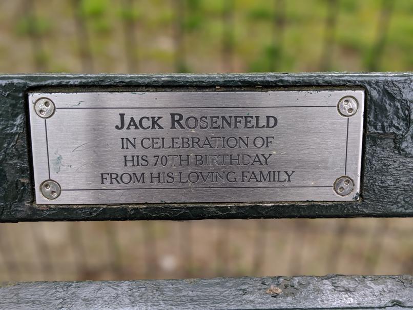 I saw this bench in Central Park