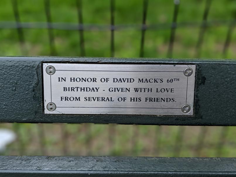 I saw this bench in Central Park