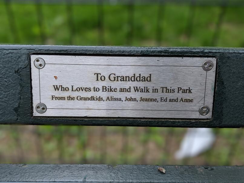 I saw this bench in Central Park