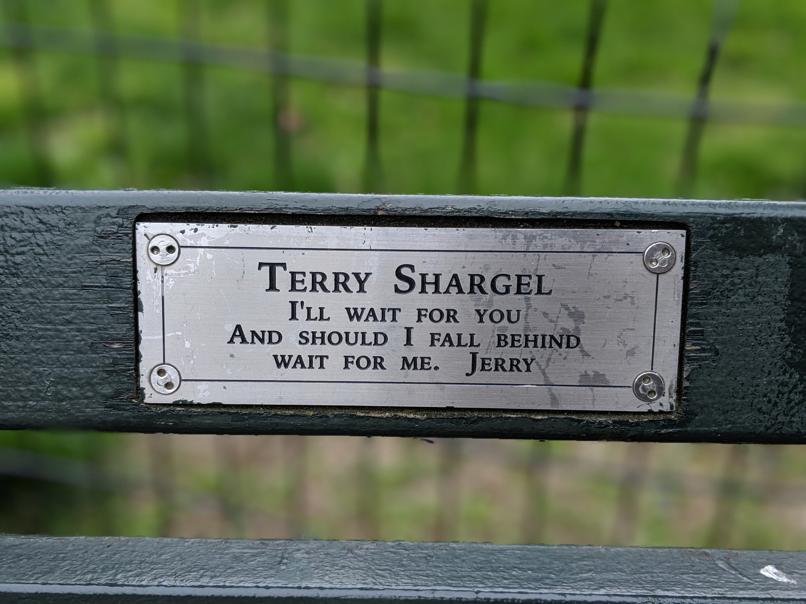 I saw this bench in Central Park