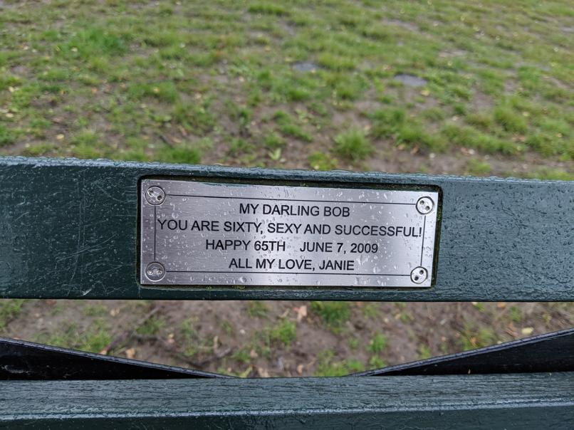 I saw this bench in Central Park