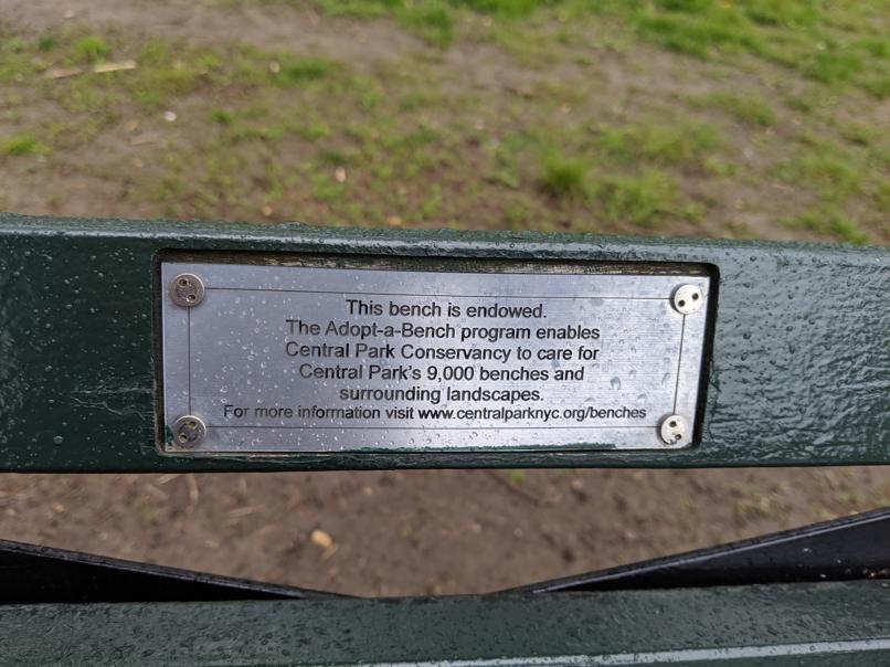 I saw this bench in Central Park