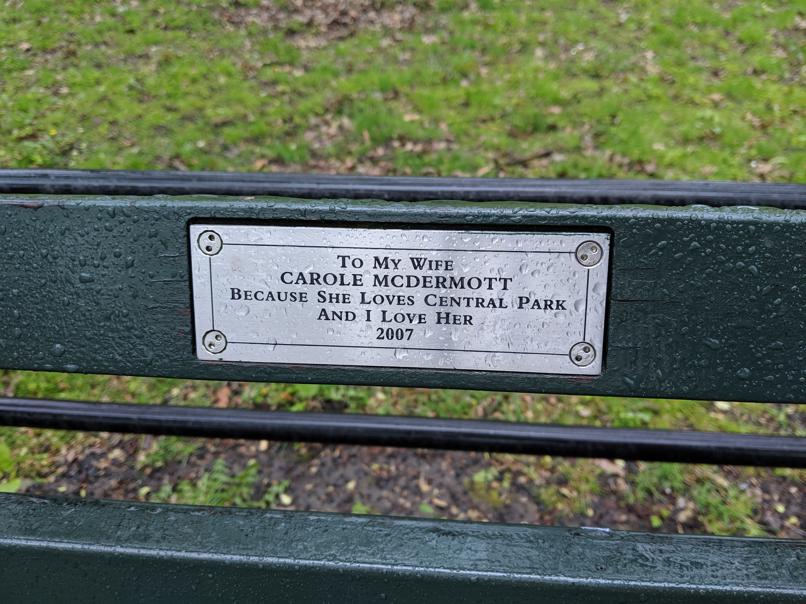 I saw this bench in Central Park