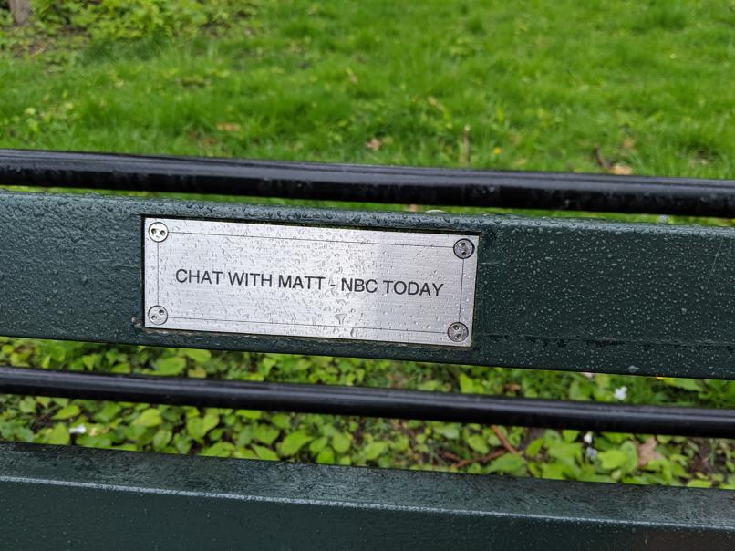 I saw this bench in Central Park