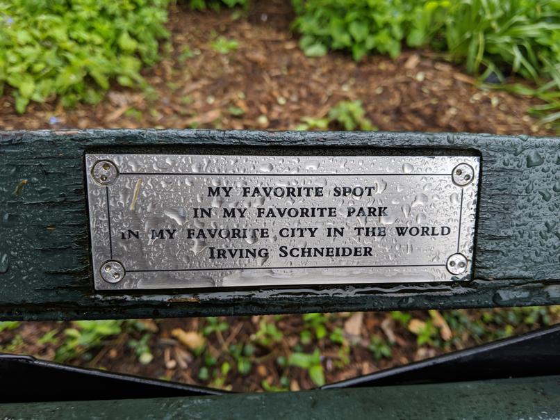 I saw this bench in Central Park