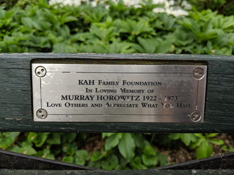 I saw this bench in Central Park