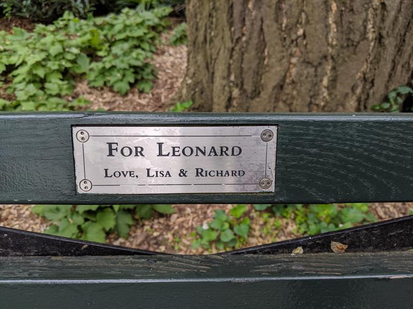 I saw this bench in Central Park