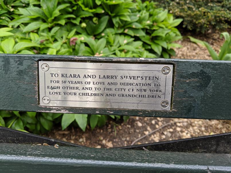 I saw this bench in Central Park