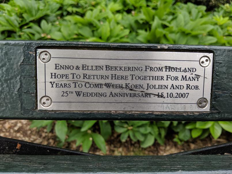 I saw this bench in Central Park