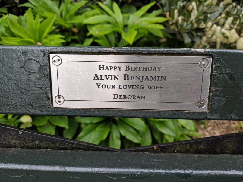 I saw this bench in Central Park