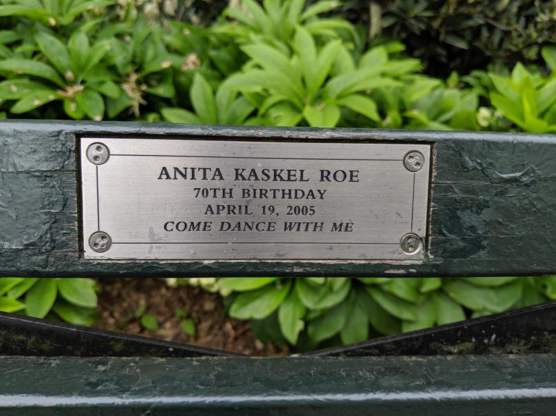 I saw this bench in Central Park