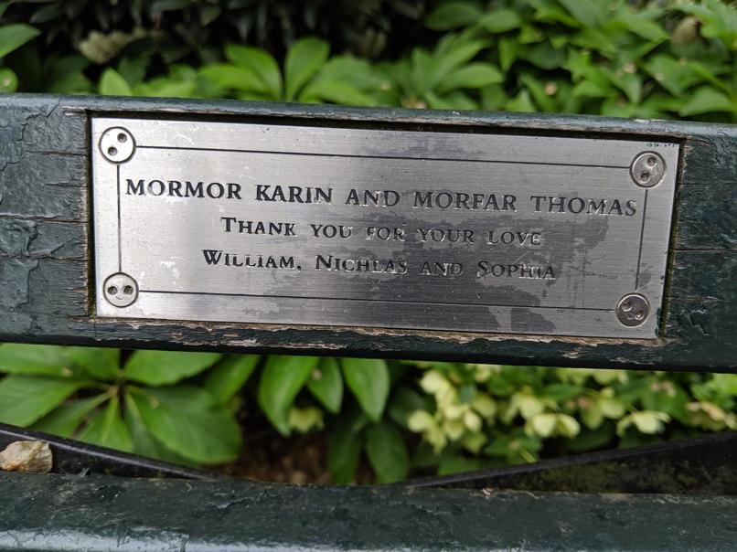 I saw this bench in Central Park