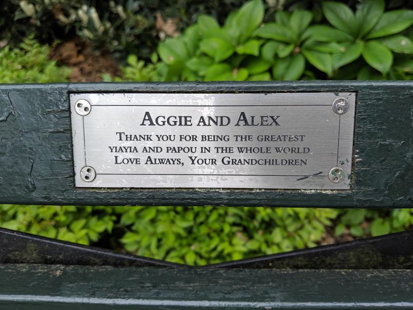 I saw this bench in Central Park