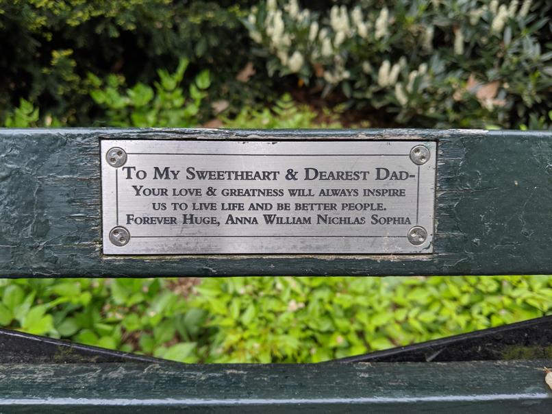 I saw this bench in Central Park