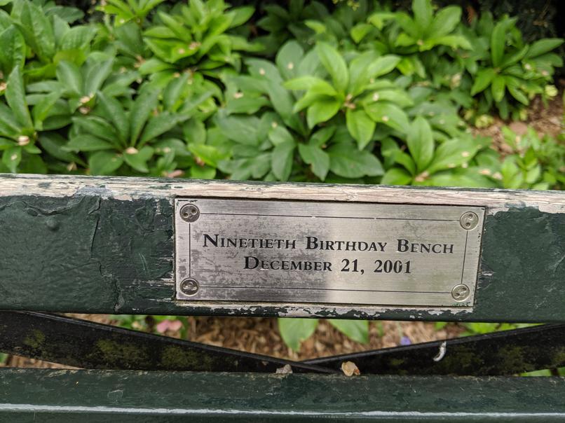 I saw this bench in Central Park