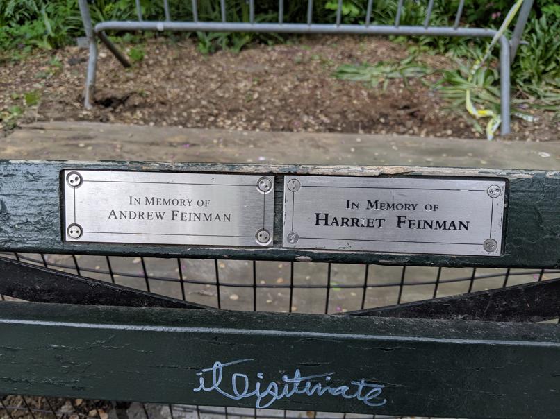 I saw this bench in Central Park