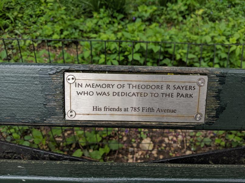 I saw this bench in Central Park