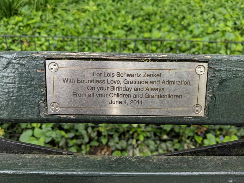 I saw this bench in Central Park