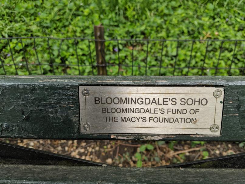 I saw this bench in Central Park