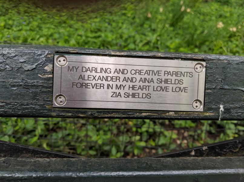 I saw this bench in Central Park