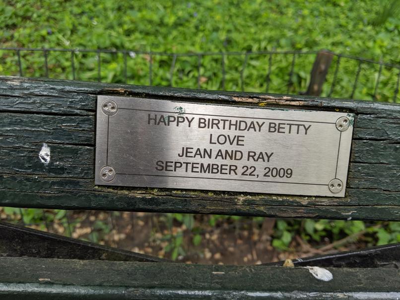 I saw this bench in Central Park