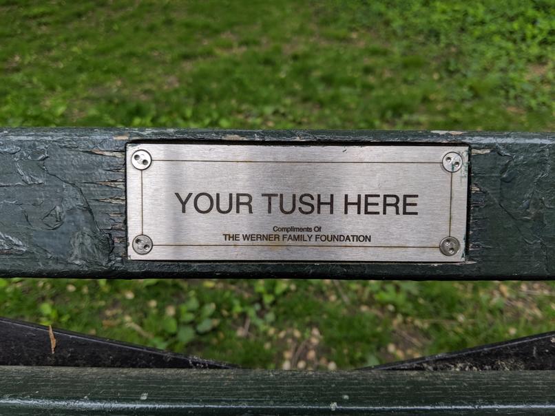 I saw this bench in Central Park