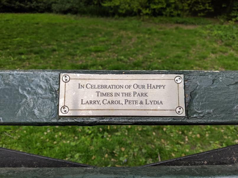 I saw this bench in Central Park