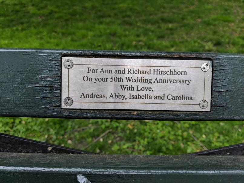 I saw this bench in Central Park