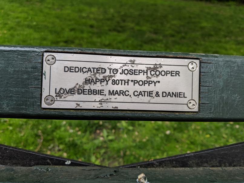 I saw this bench in Central Park