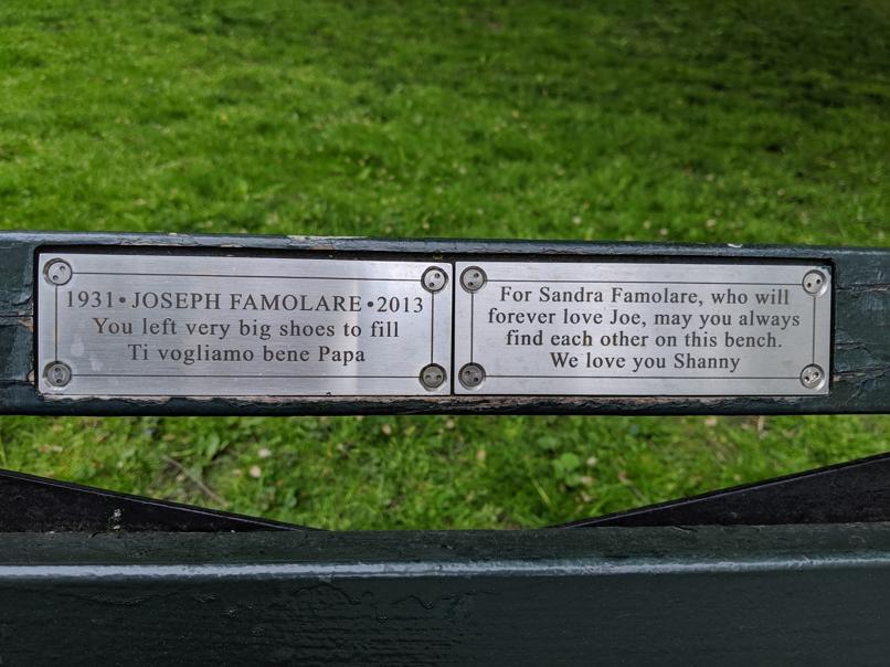 I saw this bench in Central Park