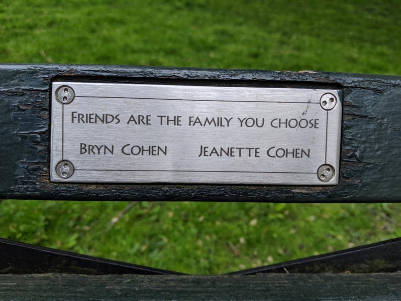 I saw this bench in Central Park