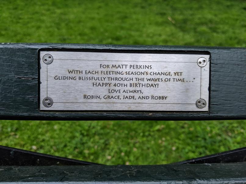 I saw this bench in Central Park