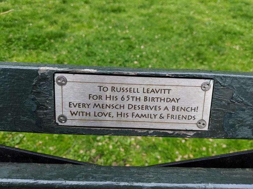 I saw this bench in Central Park