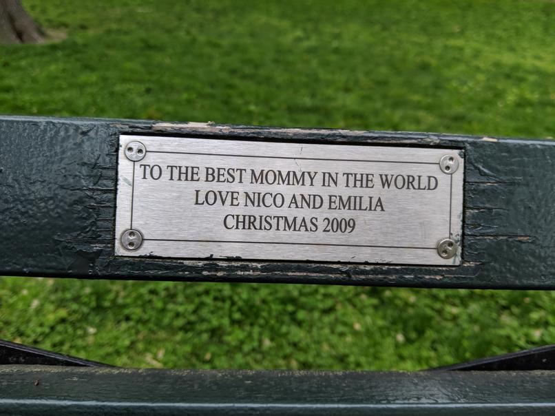 I saw this bench in Central Park