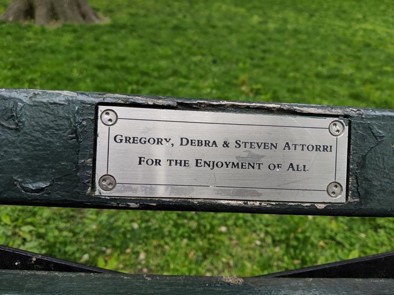 I saw this bench in Central Park