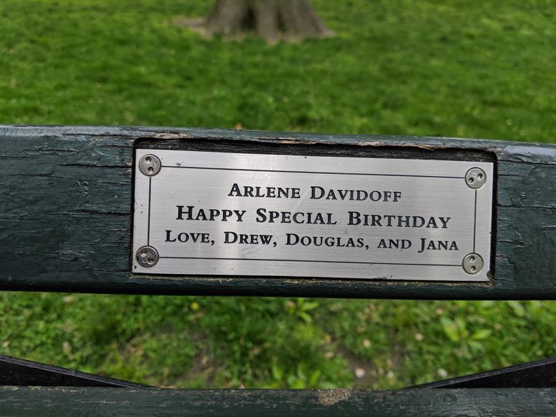 I saw this bench in Central Park