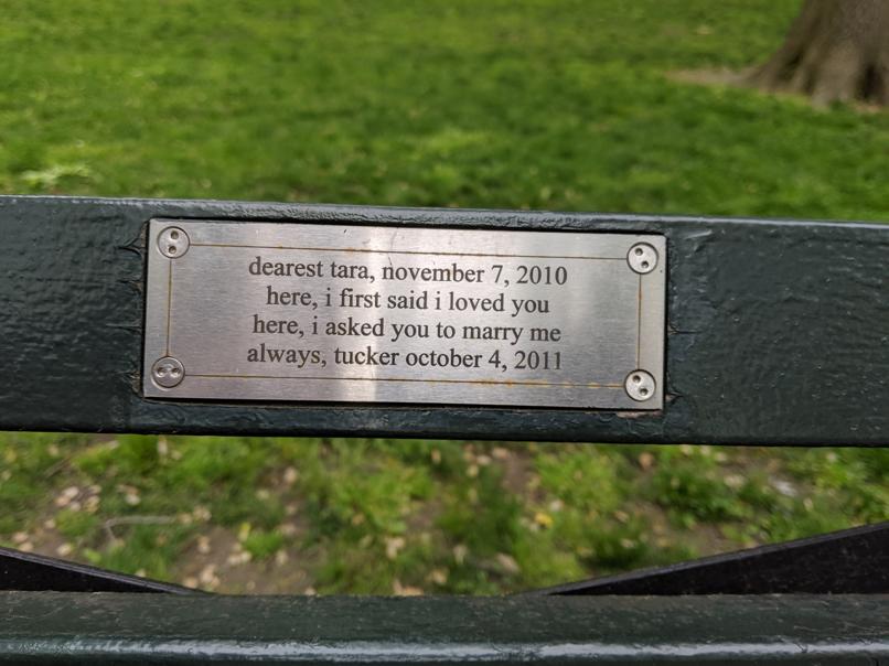 I saw this bench in Central Park