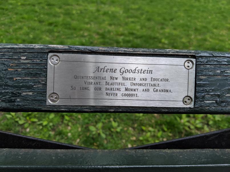 I saw this bench in Central Park