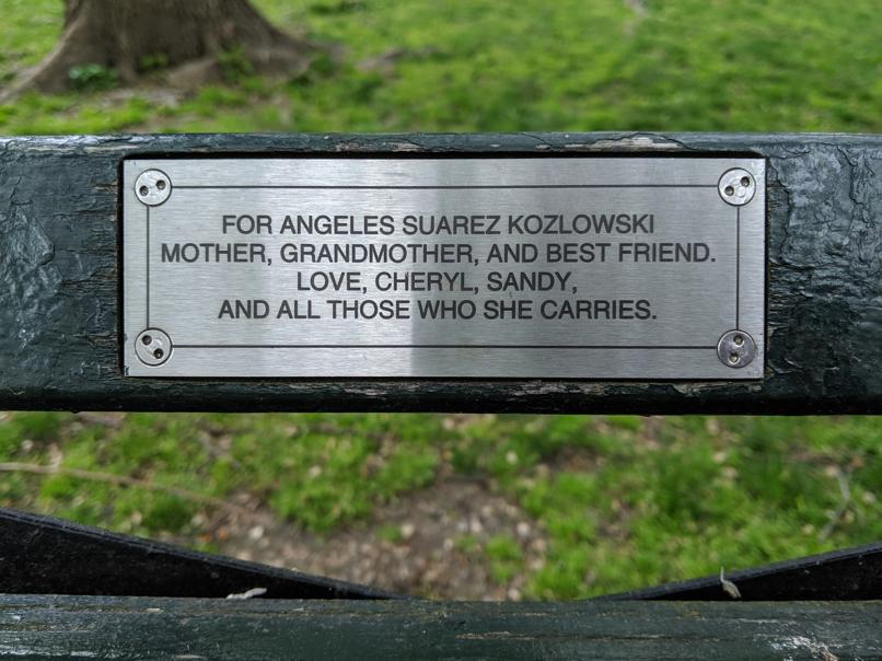 I saw this bench in Central Park