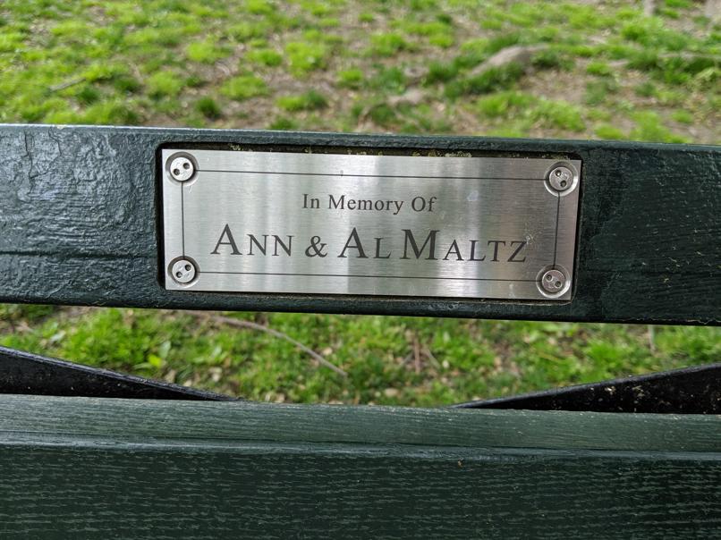 I saw this bench in Central Park