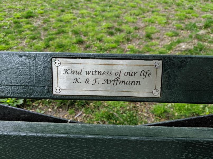 I saw this bench in Central Park