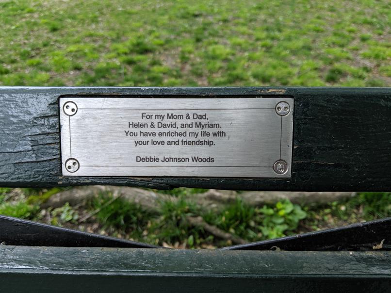 I saw this bench in Central Park