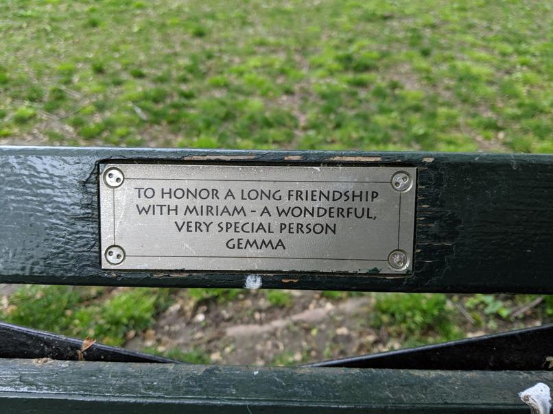 I saw this bench in Central Park