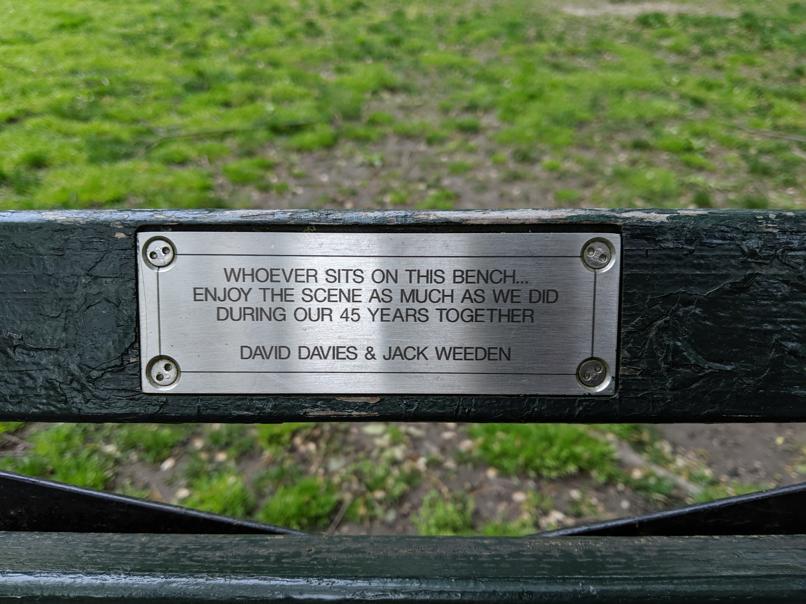 I saw this bench in Central Park