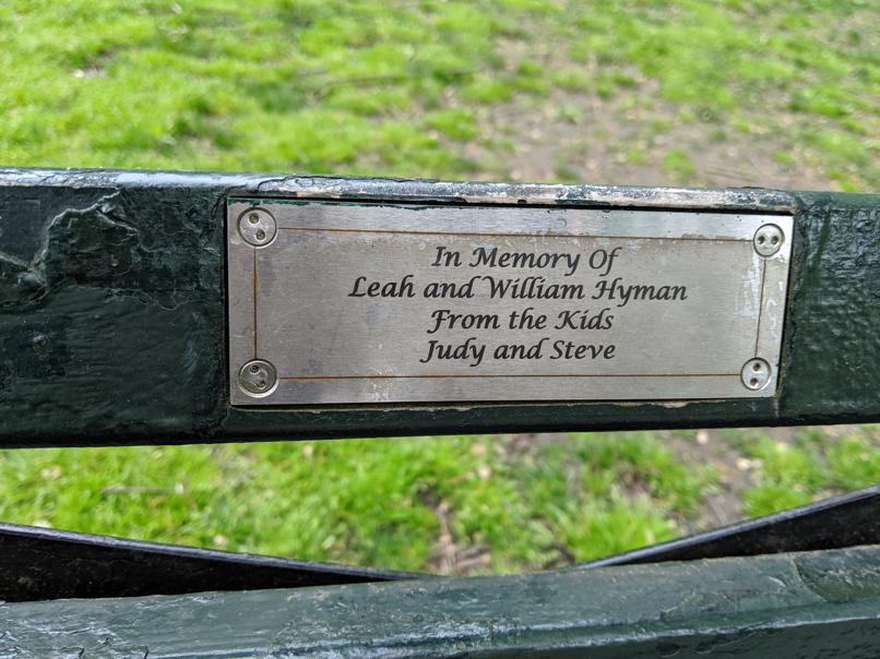 I saw this bench in Central Park