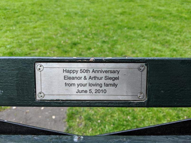 I saw this bench in Central Park