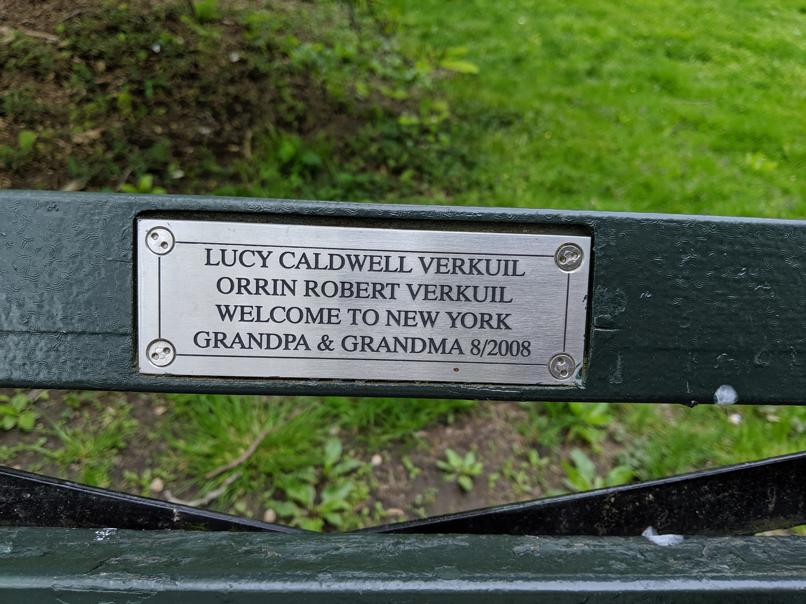 I saw this bench in Central Park