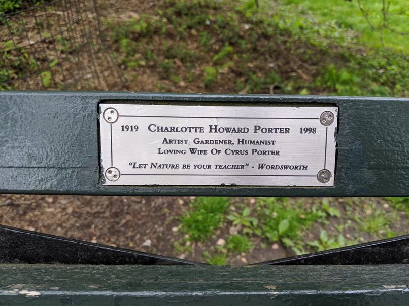 I saw this bench in Central Park